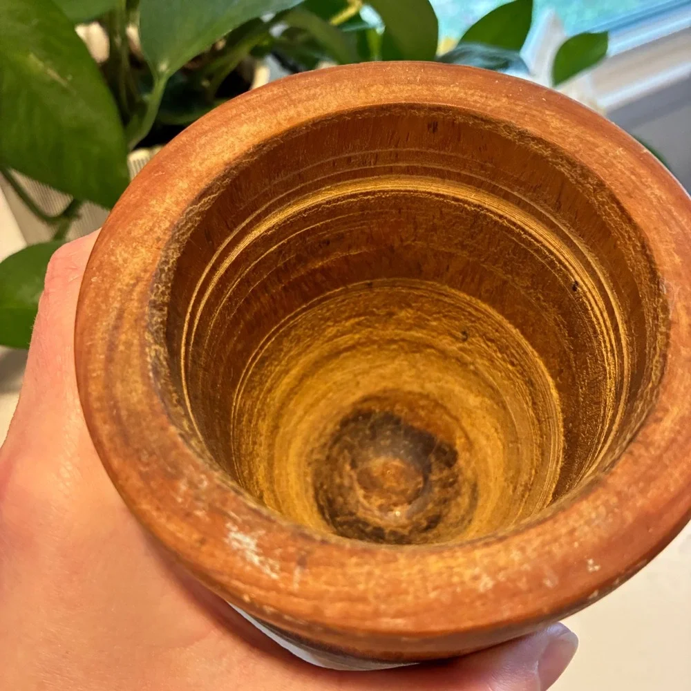 Large Mortar & Pestle Wood Rustic Hand Turned Farmhouse Rustic Primitive Cottage